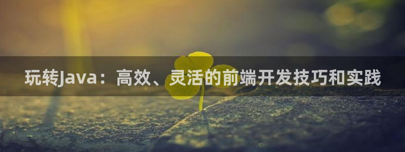 沐鸣2app下载：玩转Java：高效、灵活的前端开发技巧和实践